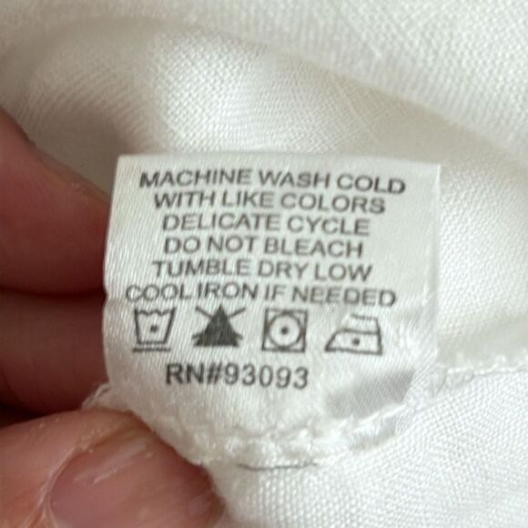 EUC Tyler Boe white 100% Linen Tunic Roll Tab Sleeve Sz 4 small - Picture 11 of 11